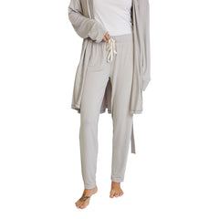 Nine Space Women's Hooded Jersey Robe and Pants Loungewear
